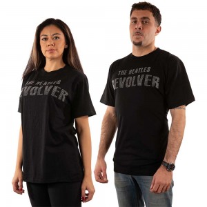 The Beatles Unisex T-Shirt: Revolver Crystals (Black) (Embellished) (Small)