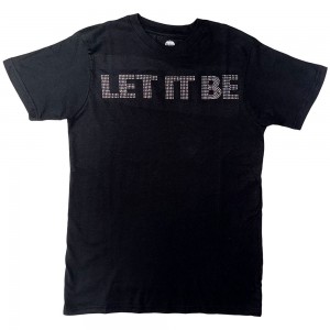 The Beatles Unisex T-Shirt: Let It Be Crystals (Black) (Embellished) (XX-Large)