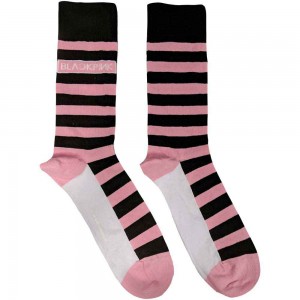 BlackPink Unisex Ankle Socks: Stripes & Logo (Pink) (UK Size 7 - 11)