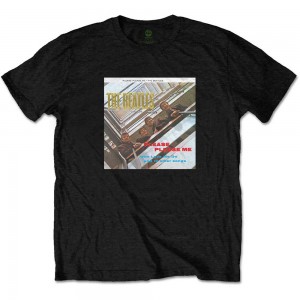 The Beatles Unisex T-Shirt: Please Please Me Gold Foiled (Black) (Embellished) (Small)