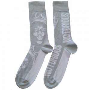 Biggie Smalls Unisex Ankle Socks: Crown Monochrome (Grey & White) (UK Size 7 - 11)