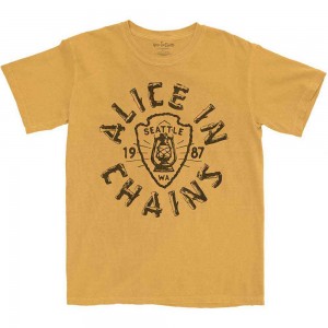 Alice In Chains Unisex T-Shirt: Lantern (Yellow) (Small)
