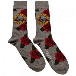Guns N´ Roses Unisex Ankle Socks: Bullet Roses (Grey) (UK Size 7 - 11)