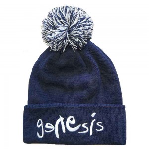 Genesis Unisex Bobble Beanie Hat: Logo (Navy Blue)