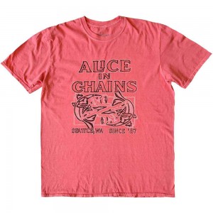Alice In Chains Unisex T-Shirt: Totem Fish (Pink) (XX-Large)