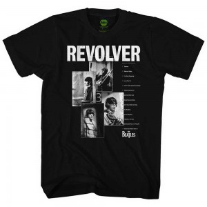 The Beatles Unisex T-Shirt: Revolver Track List (Black) (X-Large)