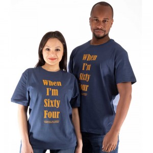 The Beatles Unisex T-Shirt: When I´m Sixty Four (Blue) (Back Print) (XX-Large)