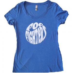 Foo Fighters Ladies T-Shirt: 70s Logo (Blue) (Ex-Tour) (Medium)