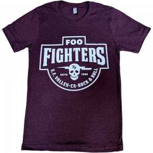 Foo Fighters Unisex T-Shirt: SF Valley (Maroon Red) (Ex-Tour) (Small)