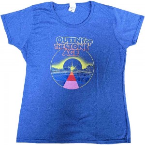 Queens Of The Stone Age Ladies T-Shirt: Warp Planet (Blue) (Ex-Tour) (Medium)