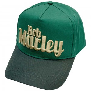Bob Marley Unisex Baseball Cap: Text Logo (Green)
