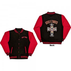 Guns N´ Roses Unisex Varsity Jacket: Appetite For Destruction (Black & Red) (Back Print) (Small)