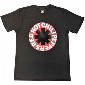 Red Hot Chili Peppers Unisex T-Shirt: Red Circle Asterisk (Grey) (X-Large)