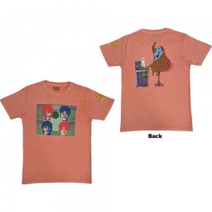 The Beatles Unisex T-Shirt: Yellow Submarine Magic Piano (Pink) (Back Print) (Medium)