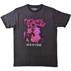 My Chemical Romance Unisex Ringer T-Shirt: March (Charcoal Grey) (Large)
