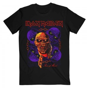 Iron Maiden Unisex T-Shirt: Piece of Mind Multi Head Eddie (Black) (Small)