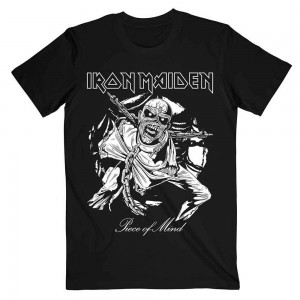Iron Maiden Unisex T-Shirt: Piece of Mind Mono Eddie (Black) (Small)