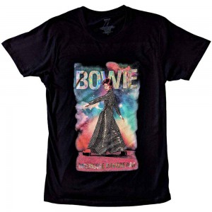 David Bowie Unisex T-Shirt: Moonage 11 Fade (Black) (Embellished) (X-Large)