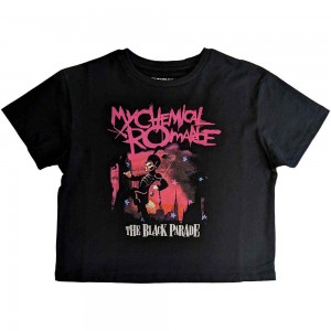My Chemical Romance Ladies Crop Top: March (Black) (Small)