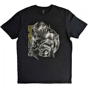 Iron Maiden Unisex T-Shirt: The Future Past Tour ´23 Greyscale (Black) (X-Large)