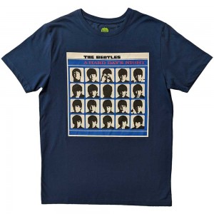The Beatles Unisex T-Shirt: A Hard Day´s Night Album Cover (Denim Blue) (Large)
