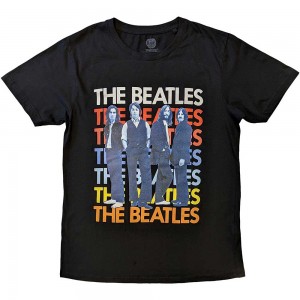 The Beatles Unisex T-Shirt: Iconic Multicolour (Black) (Large)