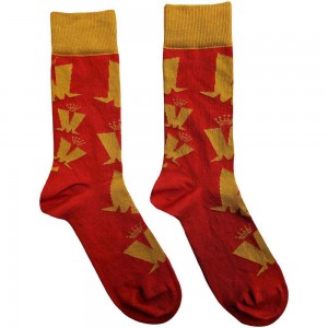 Madness Unisex Ankle Socks: Crown & M Pattern (Red) (UK Size 7 - 11)
