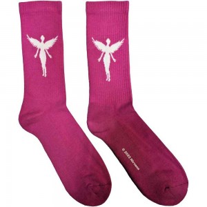 Nirvana Unisex Terry Socks: In Utero White Angel (Pink) (UK Size 7 - 11)