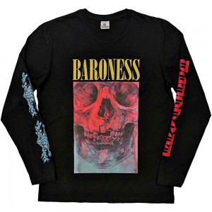 Baroness Unisex Long Sleeve T-Shirt: Skull Tour (Black) (Sleeve Print) (Medium)