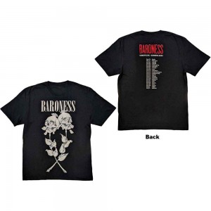 Baroness Unisex T-Shirt: Razor Bloom (Black) (Back Print) (Medium)