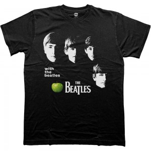 The Beatles Unisex T-Shirt: With The Beatles Apple (Black) (X-Large)