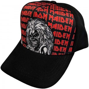 Iron Maiden Unisex Baseball Cap: Eddie Logo Repeat (Black)