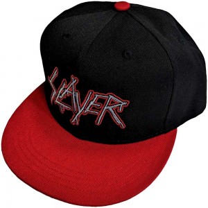 Slayer Unisex Snapback Cap: Dripping Logo Outline (Red & Black)