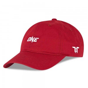 Tokyo Time Unisex Baseball Cap: One Championship White Logo (Red)