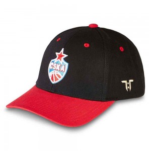 Tokyo Time Unisex Baseball Cap: Euroleague Basketball CSKA Moscow (Black & Red)