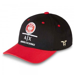 Tokyo Time Unisex Baseball Cap: Euroleague Basketball AX Olimpia Milano (Black & Red)