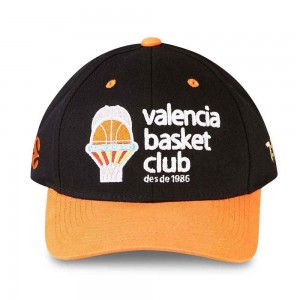 Tokyo Time Unisex Baseball Cap: Euroleague Basketball Valencia Basket Club (Black & Orange)