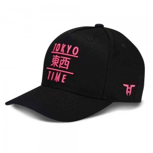 Tokyo Time Unisex Baseball Cap: TT Heritage Pink Logo (Black)