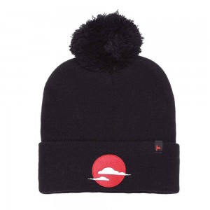 Tokyo Time Unisex Bobble Beanie Hat: Japan (Black)