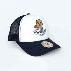 Tokyo Time Unisex Mesh Back Cap: NFLPA Dak Prescott Emoji (White & Navy Blue)
