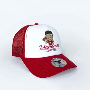 Tokyo Time Unisex Mesh Back Cap: NFLPA Patrick Mahomes Emoji (White & Red)