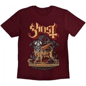 Ghost Unisex T-Shirt: Firemilk (Maroon Red) (X-Large)