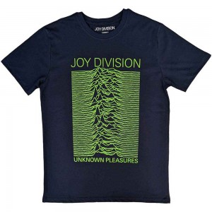 Joy Division Unisex T-Shirt: Unknown Pleasures FP (Navy Blue) (Small)