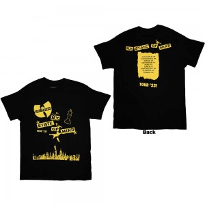 Wu-Tang Clan Unisex T-Shirt: Tour ´23 NY State Of Mind (Black) (Back Print & Ex-Tour) (Large)