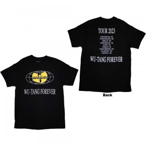 Wu-Tang Clan Unisex T-Shirt: Tour ´23 Wu-Tang Forever (Black) (Back Print & Ex-Tour) (Small)