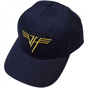 Van Halen Unisex Baseball Cap: Text & Yellow Logo (Navy Blue)