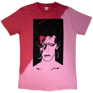 David Bowie Unisex T-Shirt: Aladdin Sane (Red) (Wash Collection) (XX-Large)