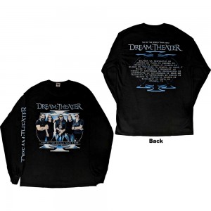 Dream Theater Unisex Long Sleeve T-Shirt: Band Photo TOTW Tour 2022 (Black) (Back Print & Ex-Tour) (Small)