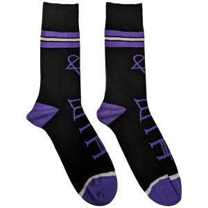 HIM Unisex Ankle Socks: Heartagram & Logo (Black) (UK Size 7 - 11)