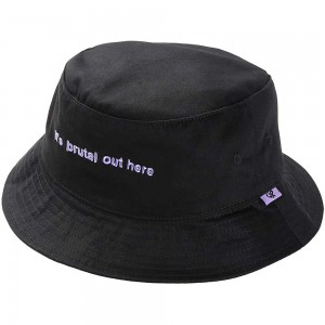 Olivia Rodrigo Unisex Bucket Hat: It´s Brutal Out Here (Black) (Ex-Tour)